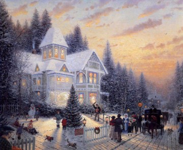 Thomas Kinkade Painting - Navidad victoriana Thomas Kinkade